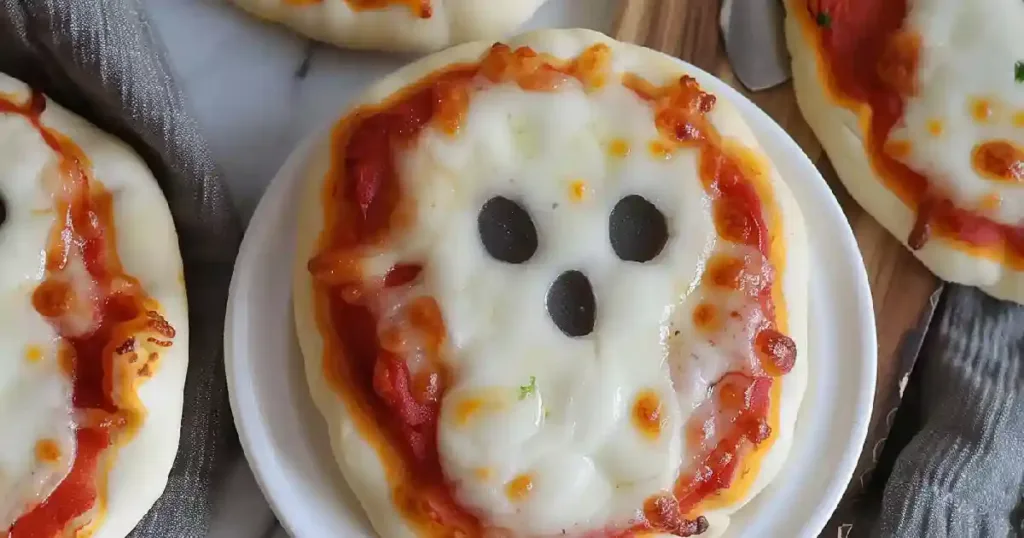 3-Ingredient Mini Ghost Pizzas You Can Make in 30 Minutes 1 3 ingredient mini ghost pizzas that disappear fast