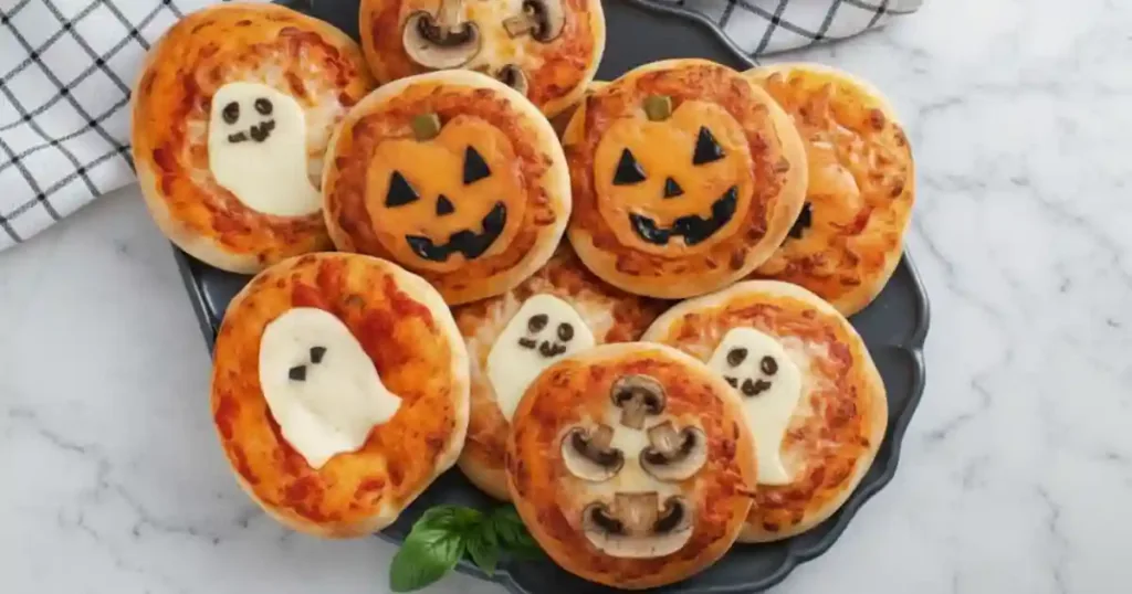 Easy Mini Halloween Pizza 1 easy mini halloween pizza