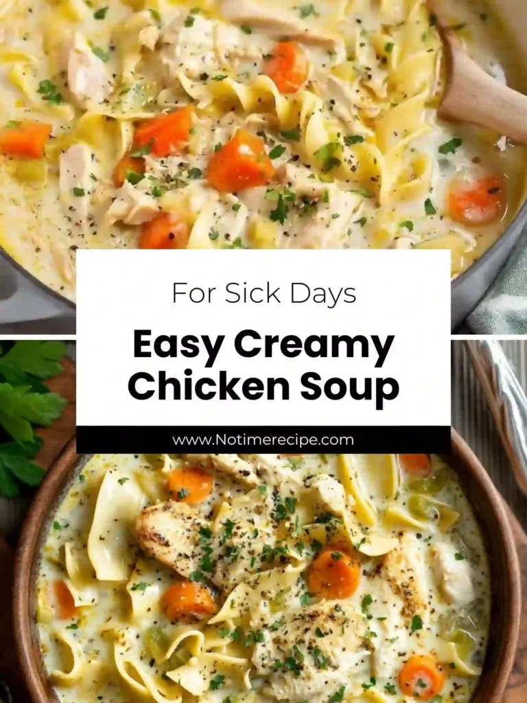 Easy Creamy Chicken Noodle Soup: The Coziest One Pot Comfort Food 3 pin easy creamy chicken noodle soup